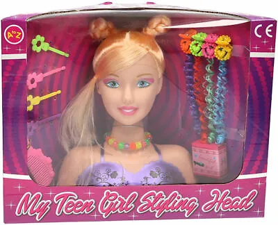 Teen Girls Fashion Hair Styling Dolls Head Glamour Play Set Childs Toy New Boxed • £14.95