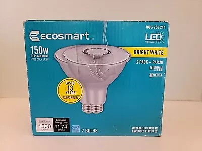 EcoSmart LED 150W Replace Par38 Dimmable Flood White Wet Rated 2 Bulbs • $8