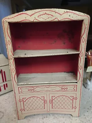 Vintage Wolverine Child's Tin Toy Cupboard Red & White  • $11