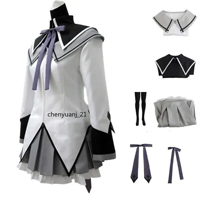 Anime Puella Magi Madoka Magica Akemi Homura Dress Cosplay Costume Cute Outfits  • $49.25