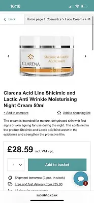 £25 • Buy Clarena Shicimic & Lactic Acid Cream 50ml Brand New 