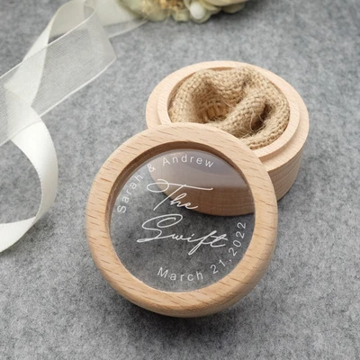 £13.91 • Buy Custom Wedding Ring Box Personalised Wood Ring Bearer Pillow Wedding Ring Holder