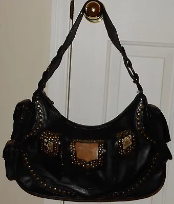 $38.88 • Buy Treesje Black Studded Western Look Handbag Purse  Bag