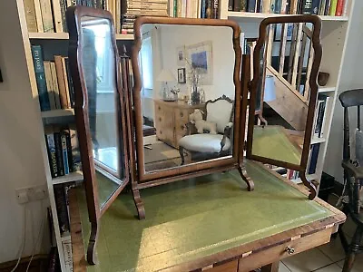 A Queen Anne Style Walnut Dressing Table Mirror C1920 • £225