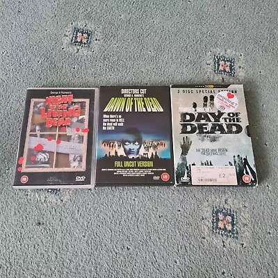 Set Of Night Of Living Dead Dawn Of The Dead Day Of The Dead DVD Zombie Movies • £9.99