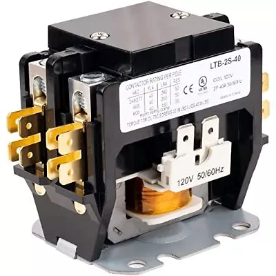 Ultra Durable 2 Pole Contactor 40 Amp 120VAC Coil By  - Compatible For Relays  • $25.72