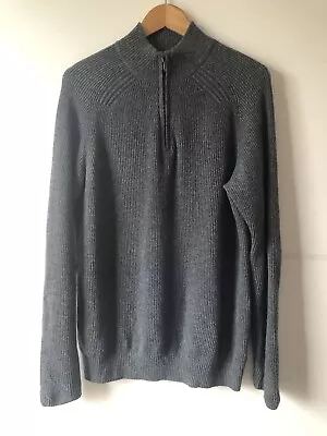 Pure Collection  Grey Wool & Cashmere Half Zip Sweater Jumper. Size M. • £8