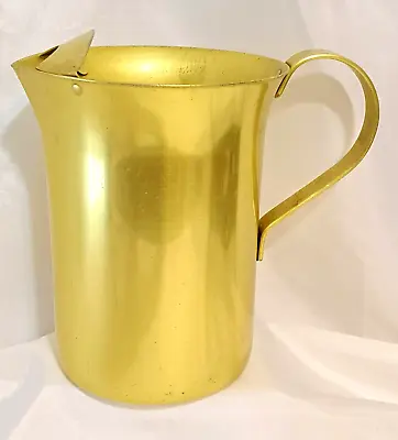 Vintage Yellow Gold Anodized Aluminum Pitcher - Ice Lip 7in • $16.99