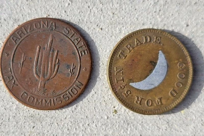 $12.99 • Buy Trade & Tax Tokens ~ Arizona Tax ~ Cresent Trade Token 221 ~ As Found ~ Vintage 
