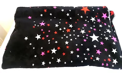 Victorias Secret Blanket Throw Pink Black Stars Soft Limited Edition 58x48 • $53.96