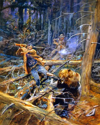 A Wounded Grizzly By Charles M Russell Giclee Art Print + Ships Free • $71.10