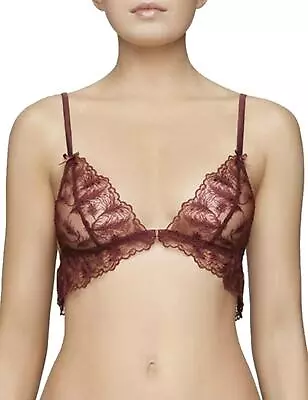 Muse By Coco De Mer Rosa Triangle Bra ROS-004-07 Womens Sexy Bras Bordeaux • £27.50