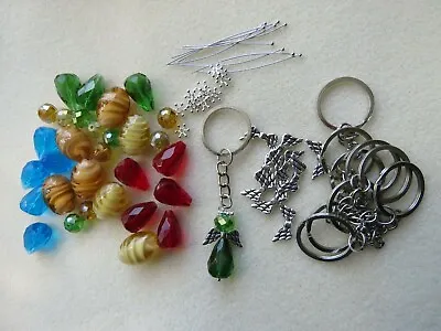 Angel Key Ring Kit - Make Your Own Angel Charms 5 - 20 All In Crystal Glass • £3.99