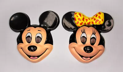 Vintage Walt Disney Mickey And Minnie Mouse Ben Cooper Halloween Mask Set • $64.99