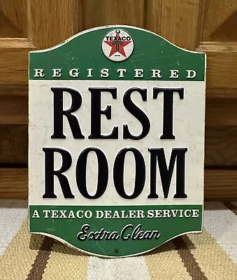 Texaco Restroom Metal Sign Bathroom Gas Oil Garage Vintage Style Wall Decor • $28