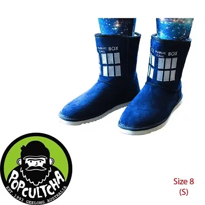 Doctor Who - TARDIS Female Boot Slippers Size 8 (S)  New  • $26.99