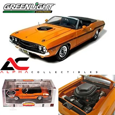 Greenlight 50811 Orange 1:18 1970 Dodge Challenger 426 Hemi Convertible Diecast • $69.95