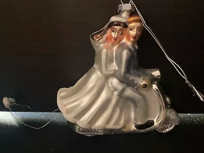 Wedding~bride~groom On Motorcycle~scooter~marriage Ornament~just Married~nwt • $34.91