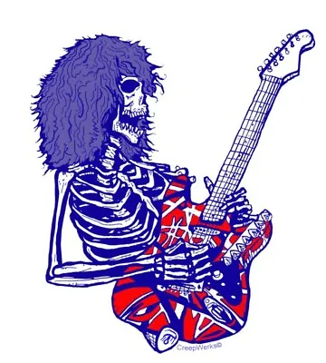 Dead E Van Halen Vinyl Decal Sticker 3.5” Guitar 5150 OU812 Rock Skeleton  • $4.50