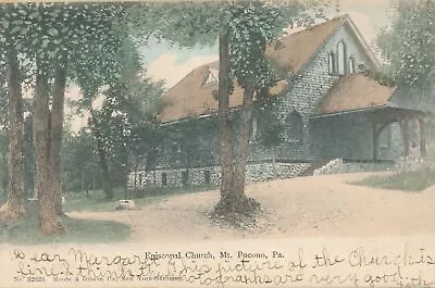 MT. POCONO PA - Episcopal Church Postcard - 1907 • $6.53