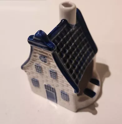 HOLLAND  HAND-PAINTED HOUSE ASHTRAY 1945 BLAUW DELFT Smoker Chimney • $12