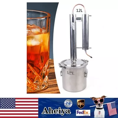 12L 3 Gallon Alcohol Distiller Brewing Kit Moonshine Wine Boiler Still Stainless • $155