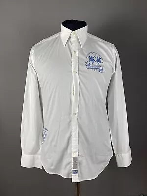 LA MARTINA Polo Sokiety 1936 Mens Shirt Button Up Long Sleeve White Size L • $20.80