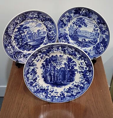 £27 • Buy Vintage Wedgwood Queens Ware   Blue And White Collection   Set Of 3 Plates