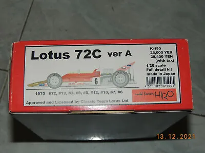 Model Factory Hiro Mfh 1/20 F1 Lotus 72c Kit K-190 • $339.99