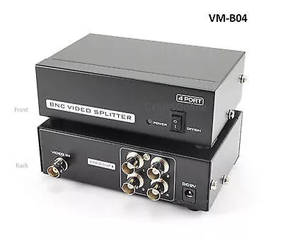 4 Port BNC Video Splitter Security Camera Monitor Image Multiplier Box VM-B04 • $34.99