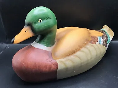 Vintage Mallard Duck Decoy Porcelain Hand Painted Figurine Hunt Decor • $8.75