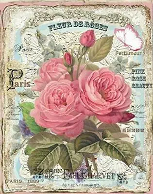French Floral Poster Vintage Painting Tin Sign For Street Garage Family Cafe Bar • $14.23