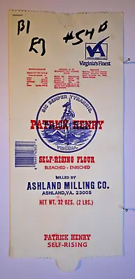 $10 • Buy Vintage Paper Sack Bag - PATRICK HENRY FLOUR, ASHLAND MILLING CO, ASHLAND VA 02