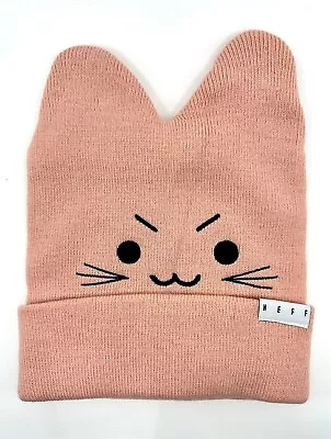 NEFF Pink Beanie Winking Kitty Cat Hat NEW WITH TAGS • £17.32