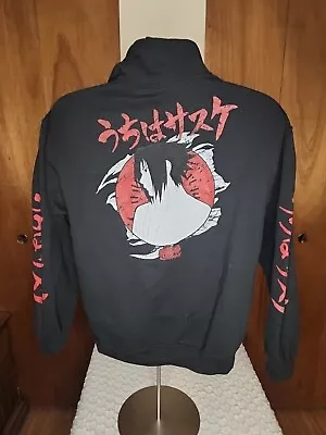 Sasuke Uchiha Naruto Shippuden Anime Black Hoodie Size Medium Pullover Casual  • $14