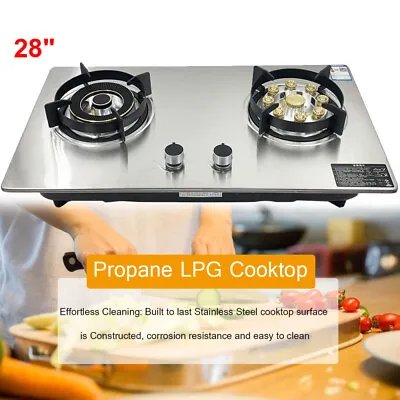 28  Propane LPG Gas Cooktop Built-in With 2 Burner High Power For Home/Apartment • $130.66