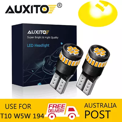 AUXITO T10 168 194 2825 Amber LED License Plate Light Globe Canbus Car Side Bulb • $13.99