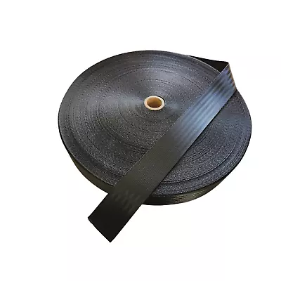 £2.49 • Buy Black - Car Seat Belt Webbing 48mm Wide Satin Finish Sold P/mtr UK Seller