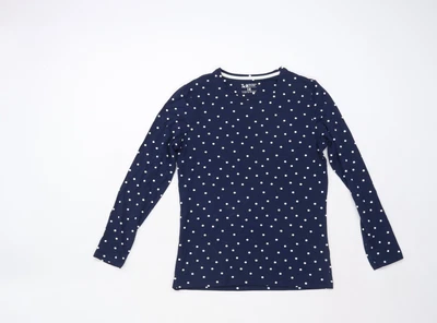 £3 • Buy TU Womens Blue Polka Dot Cotton Basic T-Shirt Size 4 Round Neck