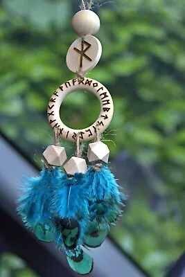 Car Mirror Hanging Accessories Decoration VIKING RUNIC SAFE TRAVEL Dream Catcher • £5