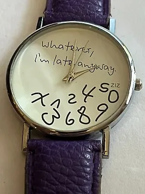 ZIZ Whatever I'm Late Purple Strap Wristwatch - Untested • £5