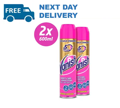 2 X Vanish Carpet Cleaner + Upholstery Gold Power Foam Shampoo Spray 600ml • £25.99