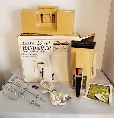 Vintage Sears Counter Craft 5-speed Hand Mixer Wall Storage Rack Harvest Gold 34 • $27.99