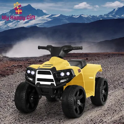 Rigo Kids Ride On Car ATV Quad Motorbike 4 Wheeler Electric Toys Battery Yellow • $80.70