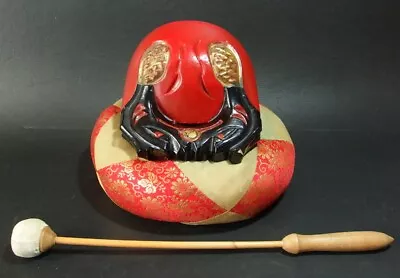 Bwd2010 JAPANESE BUDDHIST MOKUGYO WOODEN FISH DRUM RED 6.3 Inch / 16 Cm WIDTH • $70