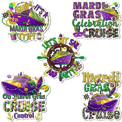 5 Pcs Mardi Gras Cruise Door Magnets Funny Ship Magnetic Decorations Stickers X • $16.78