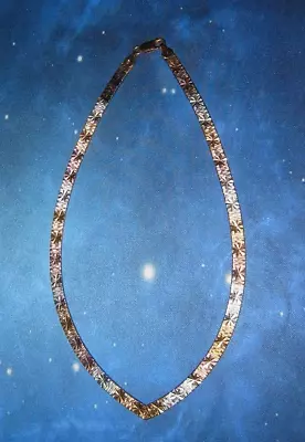 $34.99 • Buy ITALY 925 Tri Color Sterling Silver V Shape Necklace VINTAGE ESTATE SALE ITEM