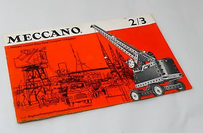 1967 Vintage Meccano 2/3 Instructions Manual Model Building No 2 No 3 Outfits • £4