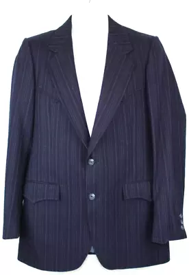 Vintage Dallas Blue Pinstripe Western Blazer (40) • $42.89