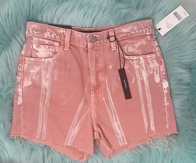 J BRAND Coral Colored Jules High Rise Painted Portal Jean Shorts 26 NWT $188 • $34.99